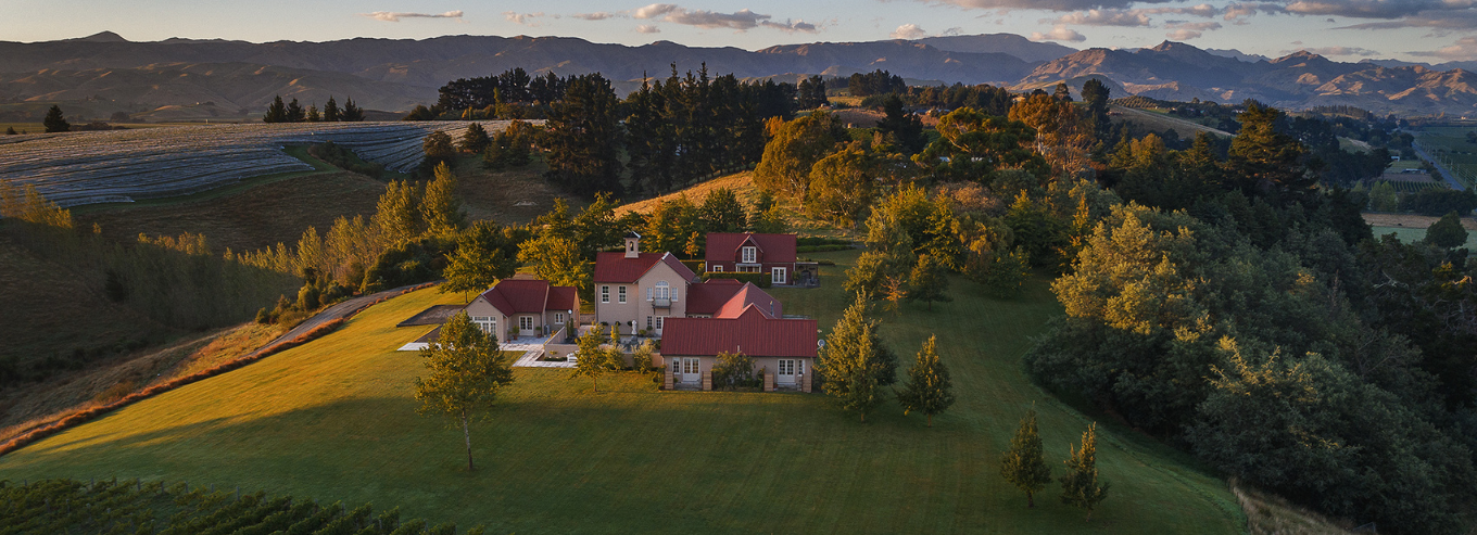 Aerial view of Dog Point Vineyard grounds